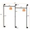 Modern Metal Pipe Clothing Hanging Rods Wall Mounted Garment Rack Display Stands